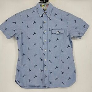 Polo Ralph Lauren Shirt Mens Medium Short Sleeve All Over Embroidered Lobsters